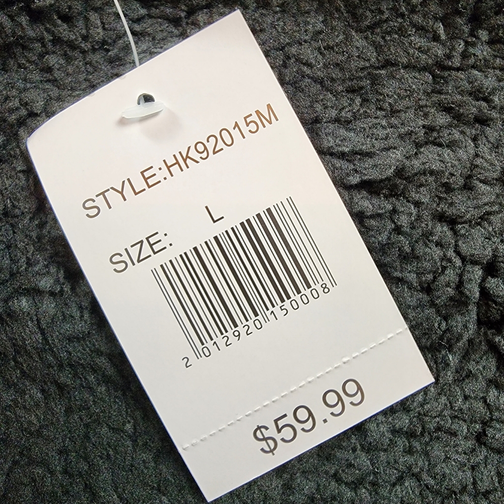Large Black and White Checkered Full Zip Lined Hoodie - Picture 13 of 13